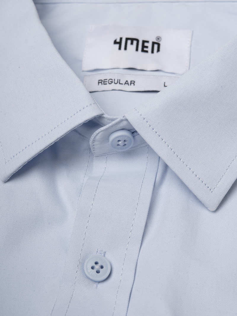 Áo Sơ Mi Tay Ngắn Thêu Logo M Form Regular SM197 Màu Xanh Biển