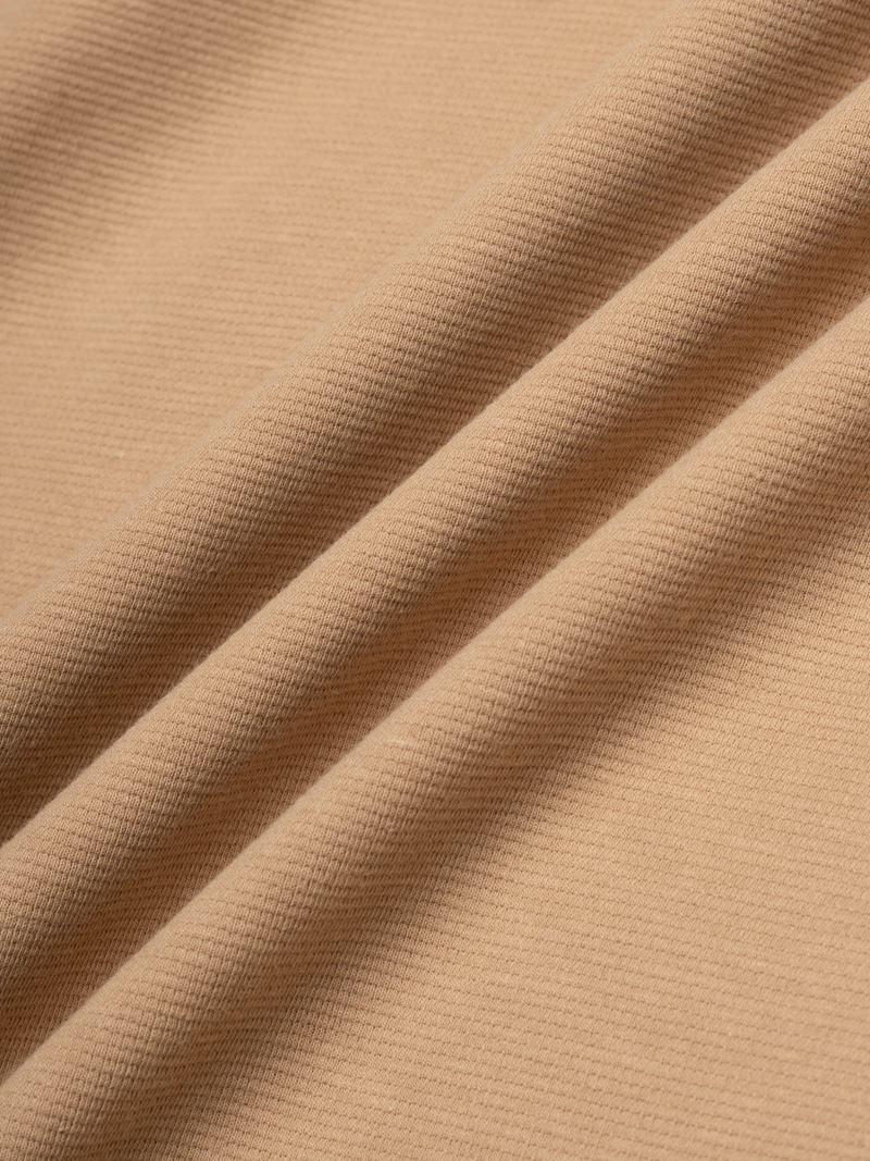 Áo Thun Cổ Tròn Phối Bo Form Regular AT180 Màu Nâu Nhạt