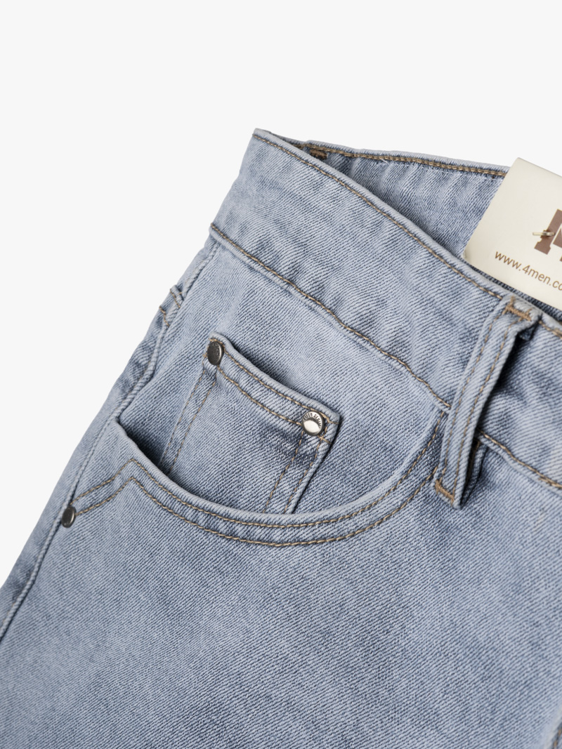Quần Jean Xanh Thêu Logo 4M Form Slim QJ118