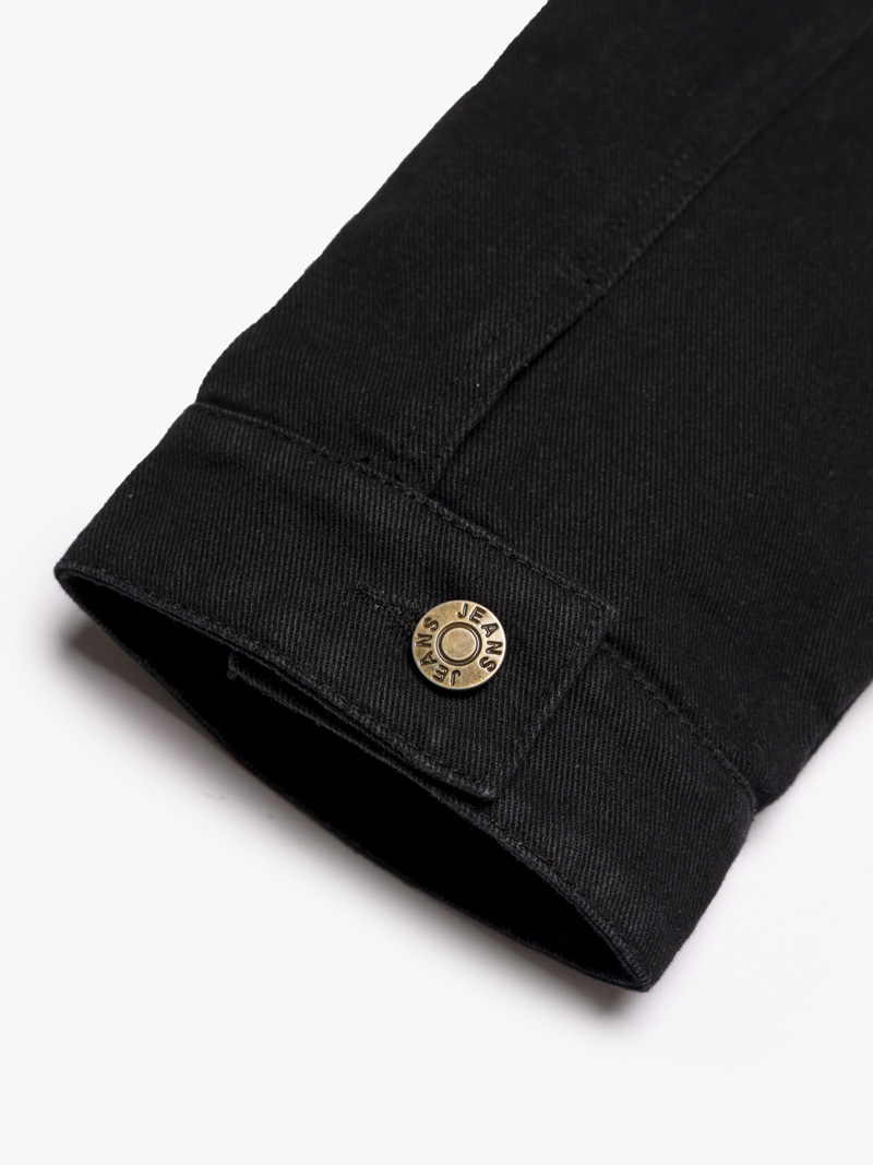 Áo Khoác Jean Trơn Dây Kéo Form Regular AK076 Màu Đen