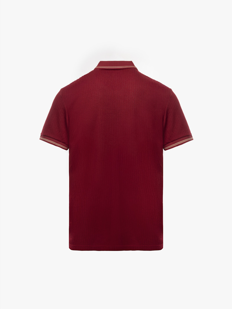 Áo Polo Dệt Kim Gân Nổi Form Regular PO176 Màu Đỏ Đô