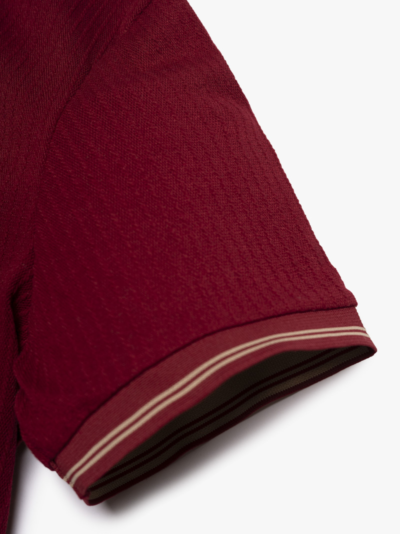 Áo Polo Dệt Kim Gân Nổi Form Regular PO176 Màu Đỏ Đô