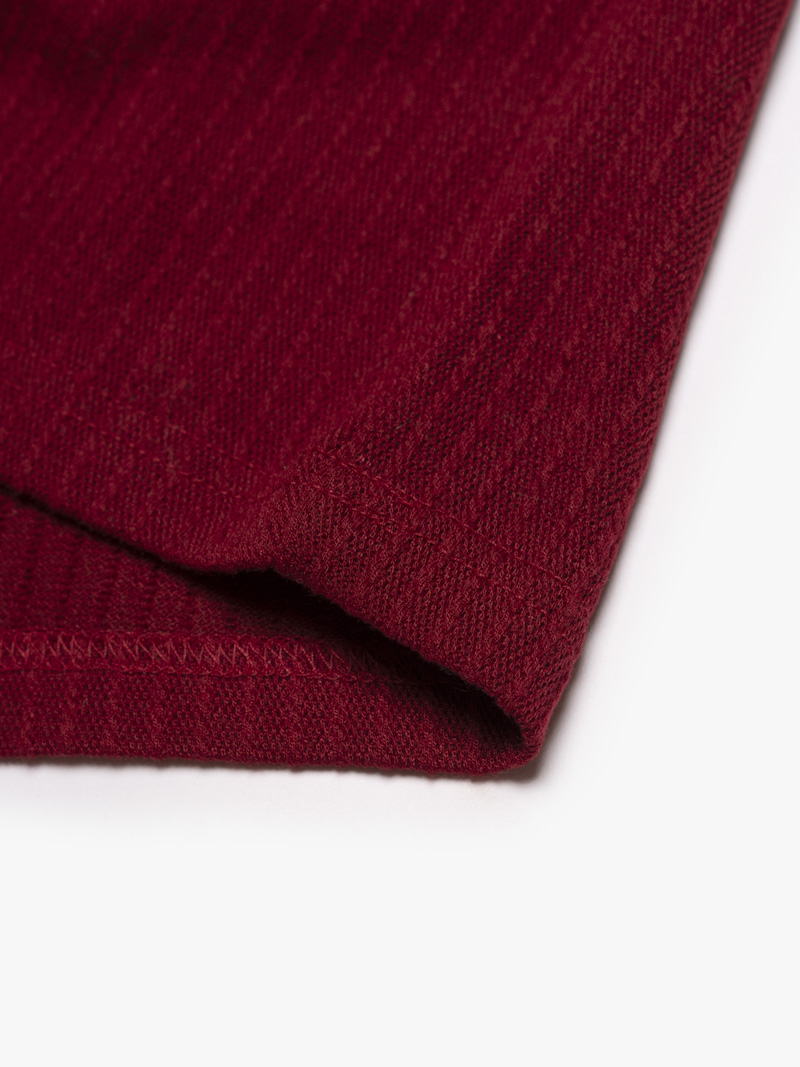 Áo Polo Dệt Kim Gân Nổi Form Regular PO176 Màu Đỏ Đô