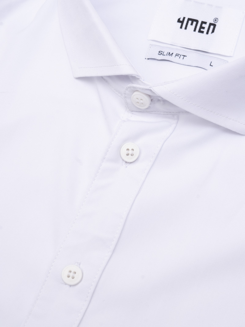 Áo Sơ Mi Diễu Ly Hạn Chế Nhăn Wrinkle X Thêu Peakhour Form Slimfit SM182 Màu Trắng