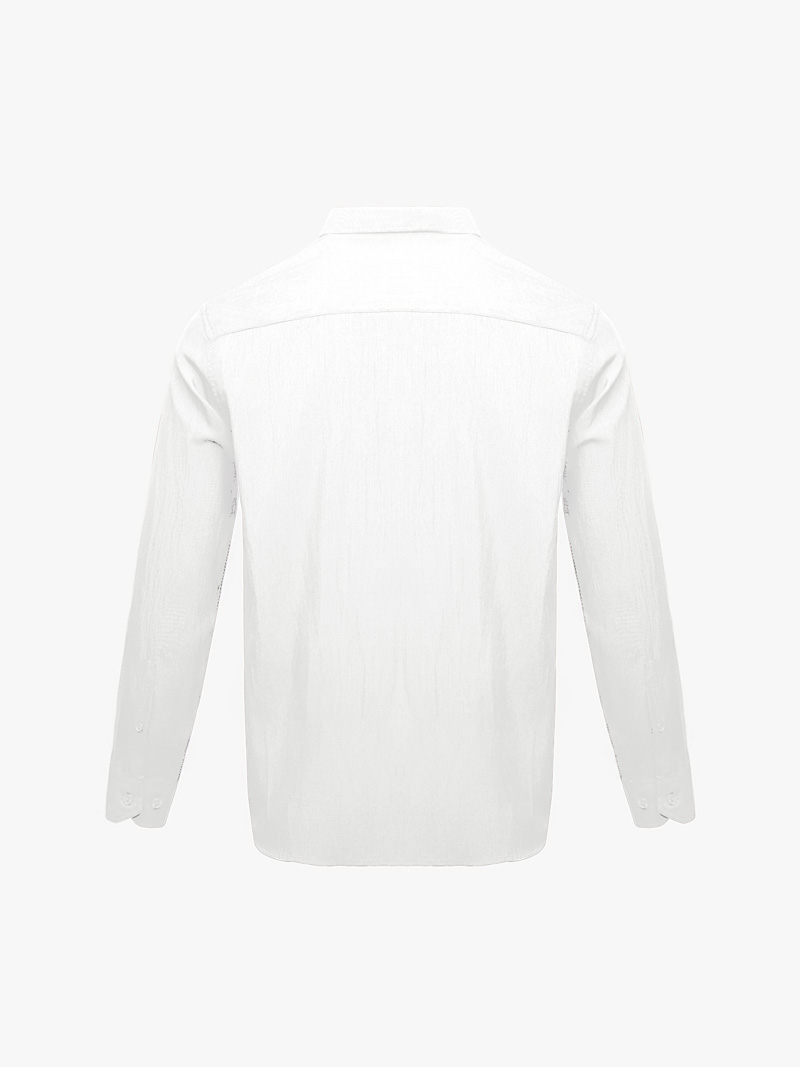 Áo Sơ Mi Tay Dài Linen Trơn Form Regular SM199 Màu Trắng