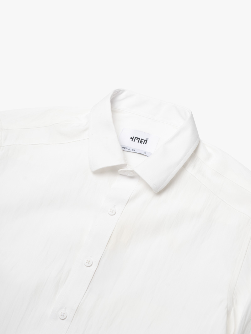 Áo Sơ Mi Tay Dài Linen Trơn Form Regular SM199 Màu Trắng