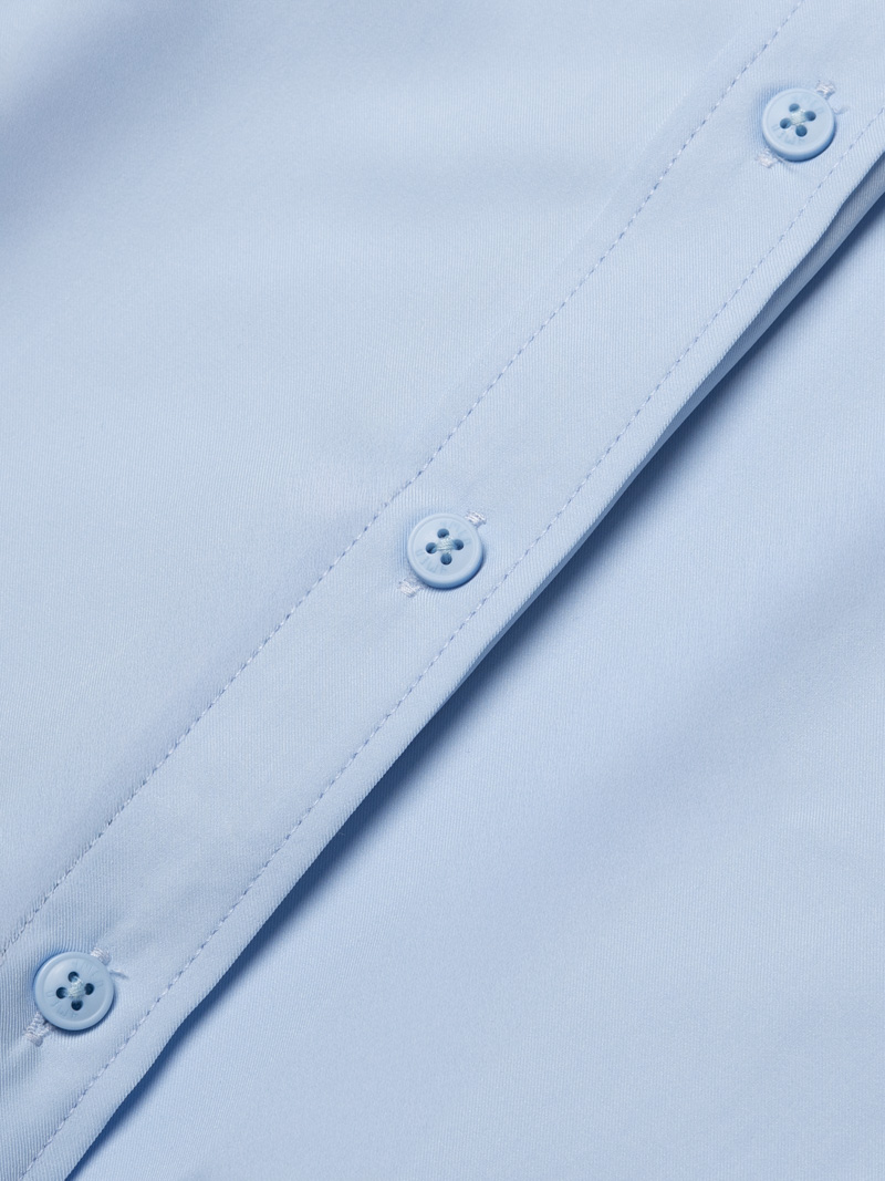 Áo Sơ Mi Tay Ngắn Trơn SM087 Màu Xanh Biển