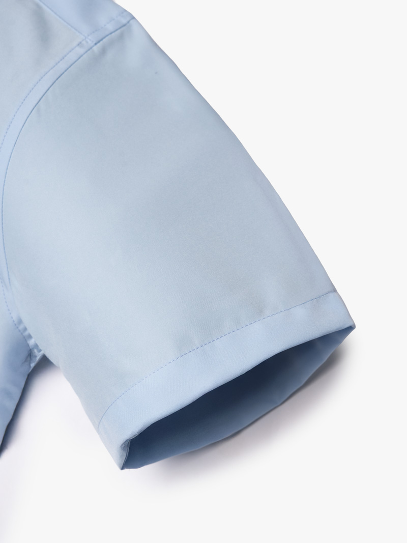 Áo Sơ Mi Tay Ngắn Trơn SM087 Màu Xanh Biển