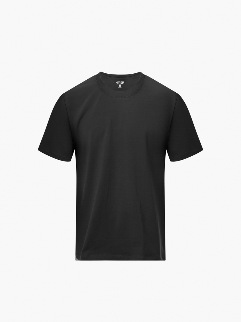Áo Thun Cổ Tròn Trơn Form Modern AT186 Màu Đen