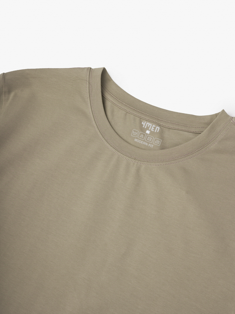 Áo Thun Cổ Tròn Trơn Form Modern AT186 Màu Be