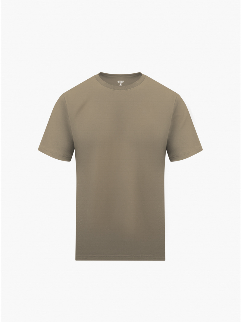 Áo Thun Cổ Tròn Trơn Form Modern AT186 Màu Be