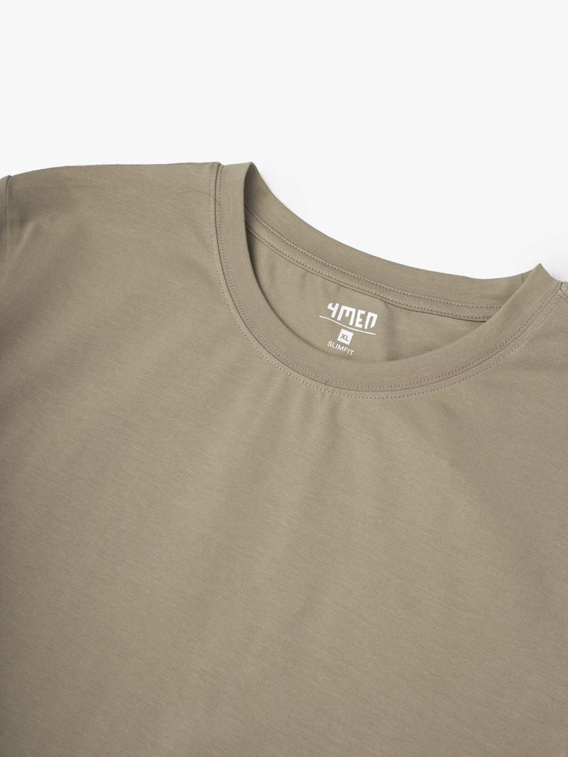 Áo Thun Cổ Tròn Trơn Form Modern AT186 Màu Be