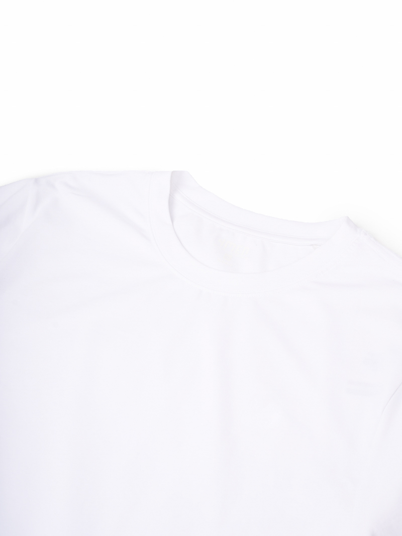 Áo Thun Cổ Tròn Trơn Form Modern AT186 Màu Trắng