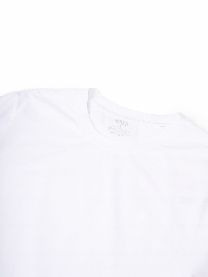 Áo Thun Cổ Tròn Trơn Form Modern AT186 Màu Trắng