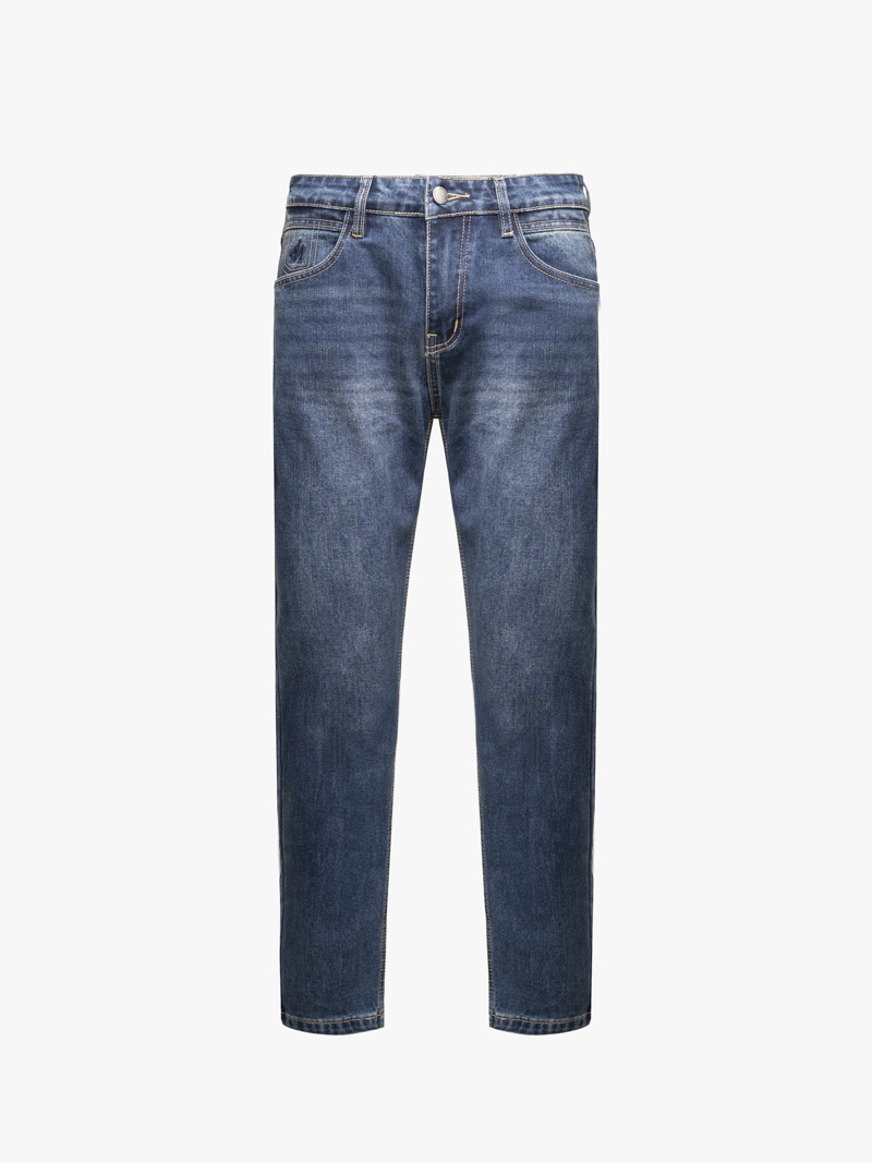 Quần Jean Rã Diễu Trang Trí Thêu 4M Form Regular QJ121 Màu Xanh