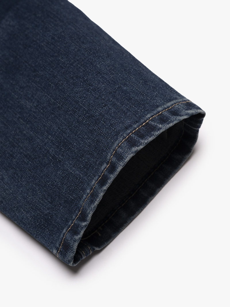 Quần Jean Rã Diễu Trang Trí Thêu 4M Form Regular QJ121 Màu Xanh