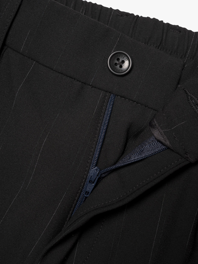 Quần Tây Sọc Vải Rayon Lưng Thun Form Regular QT072 Màu Sọc Đen