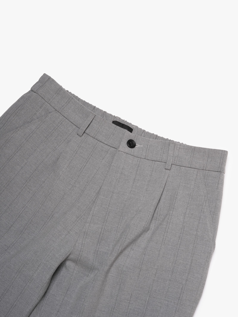 Quần Tây Sọc Vải Rayon Lưng Thun Form Regular QT072 Màu Sọc Xám