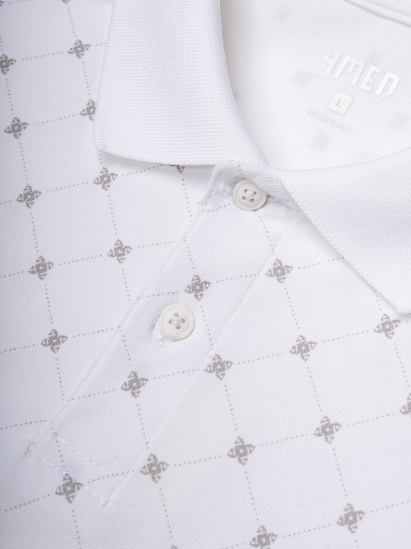 Aó Polo In Pattern Ngựa Form Regular PO180 Màu Trắng