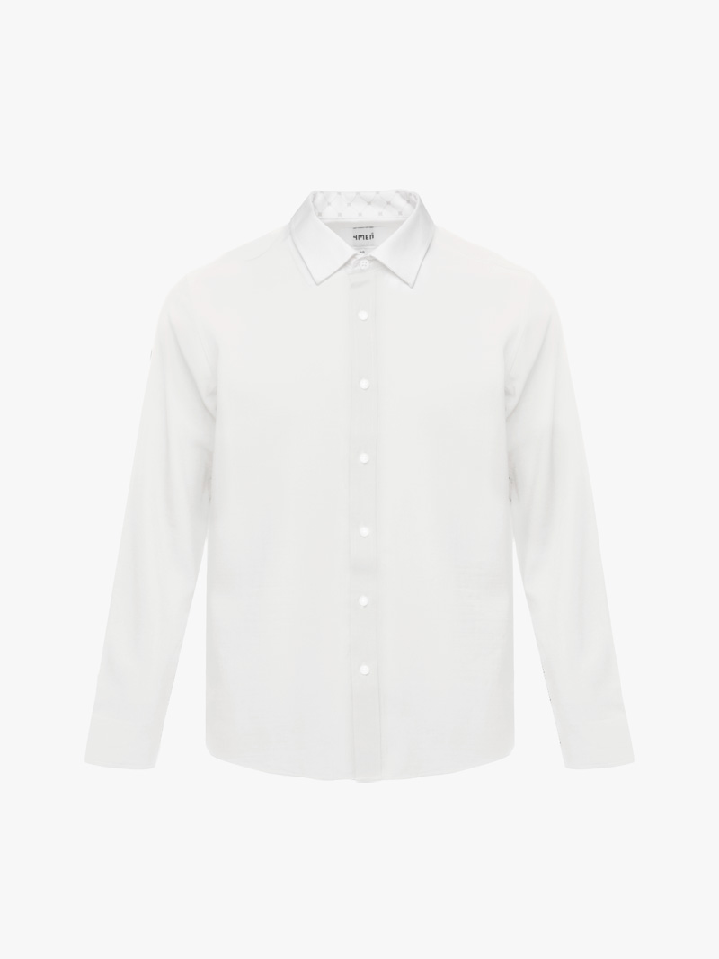 Áo Sơ Mi In Pattern Đầu Ngựa Form Regular SM201 Màu Trắng