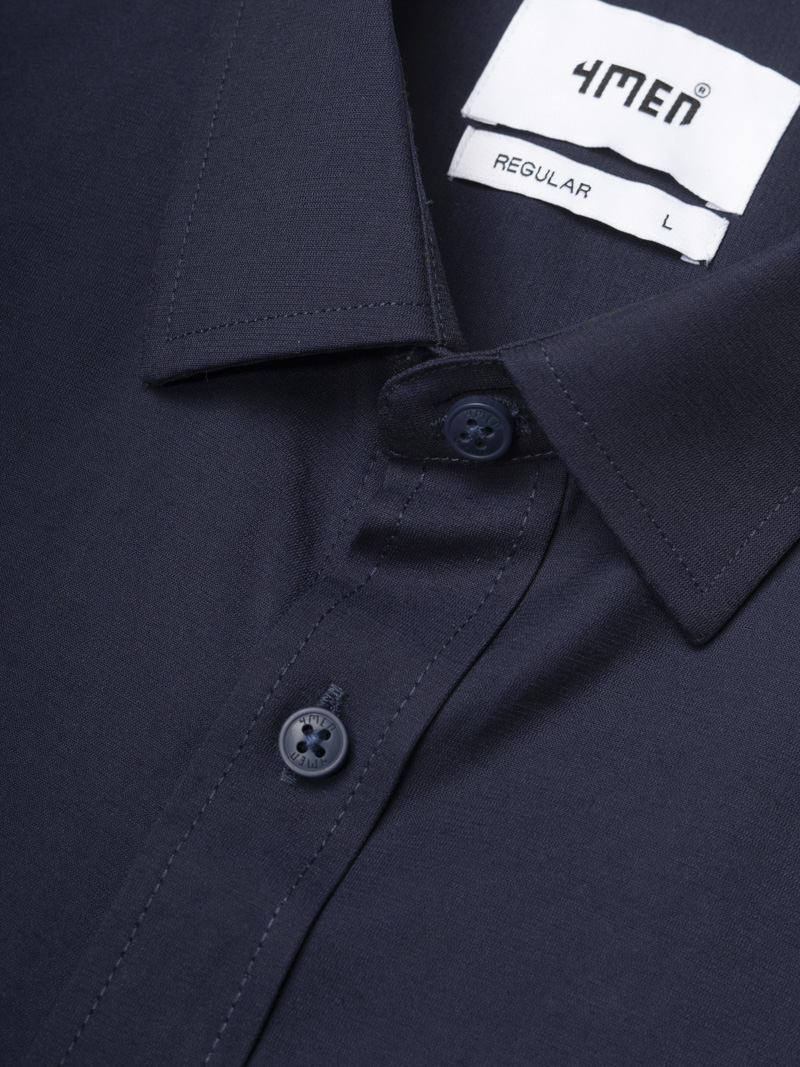 Áo Sơ Mi In Pattern Đầu Ngựa Form Regular SM201 Màu Xanh Đen