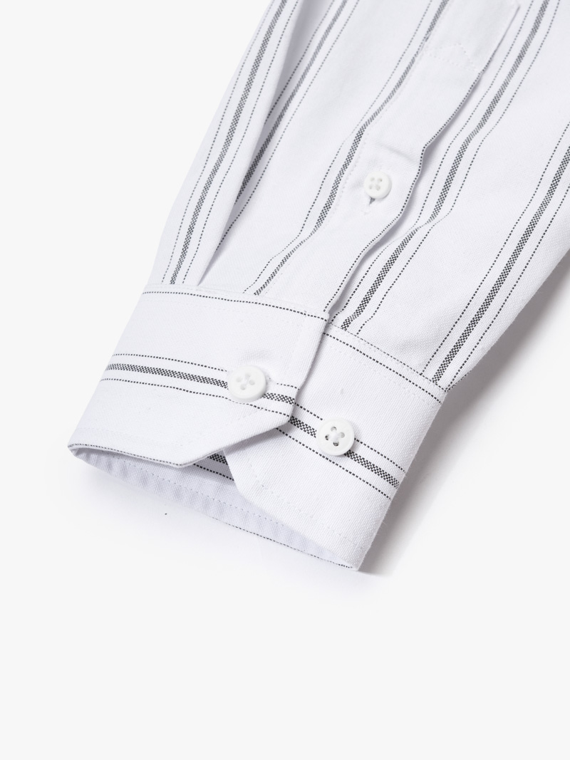 Áo Sơ Mi Sọc Thêu Logo Ngựa Form Regular SM202 Màu Sọc Trắng