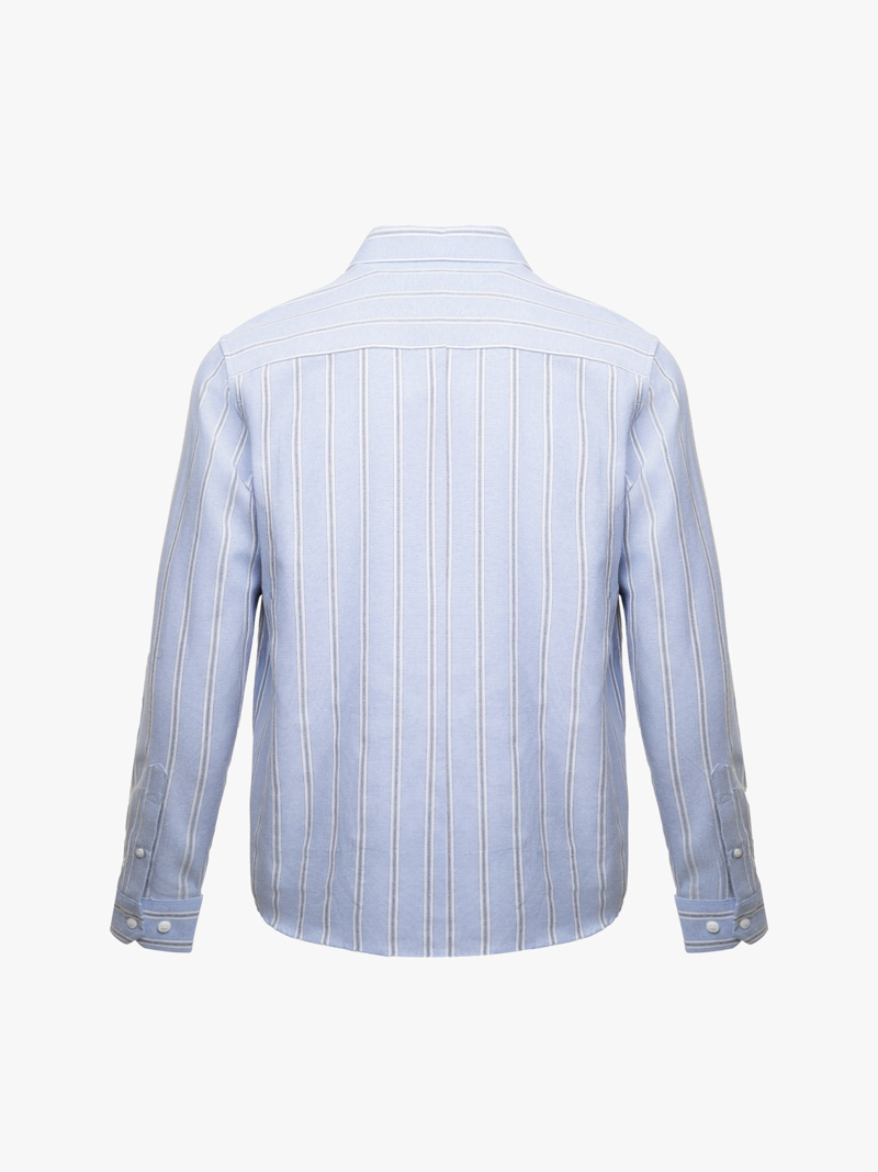Áo Sơ Mi Sọc Thêu Logo Ngựa Form Regular SM202 Màu Sọc Xanh Biển