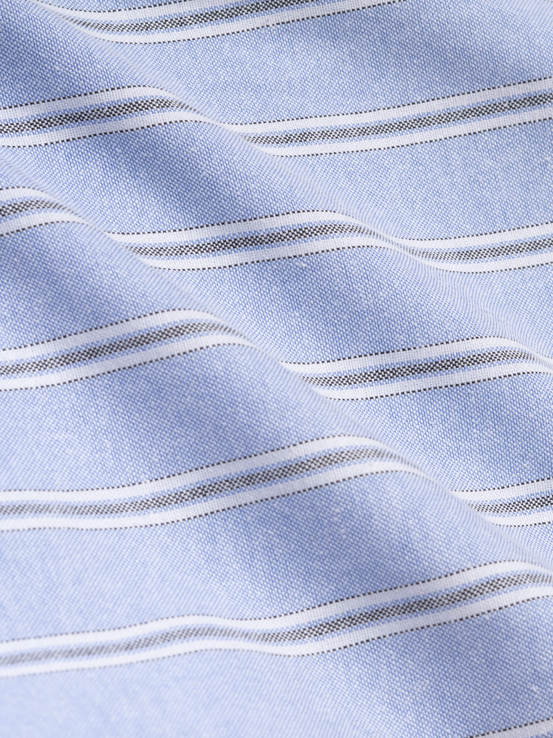 Áo Sơ Mi Sọc Thêu Logo Ngựa Form Regular SM202 Màu Sọc Xanh Biển