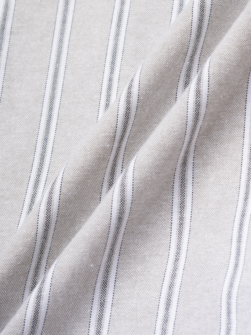 Áo Sơ Mi Sọc Thêu Logo Ngựa Form Regular SM202 Màu Sọc Xám