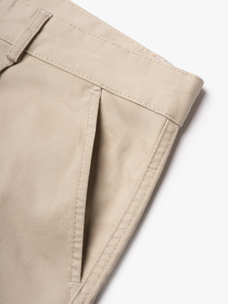 Quần Short Kaki Trơn Form Straight QS081 Màu Be