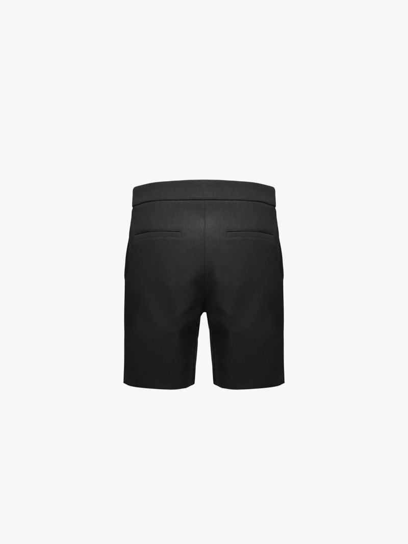 Quần Short Sidetab Trơn Form Straight QS083 Màu Đen