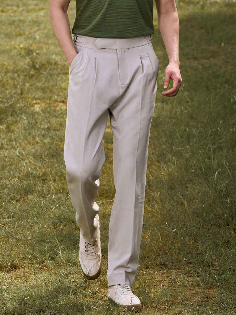 Quần Tây Sidetab 2 Bên Form Regular QT070 Màu Be