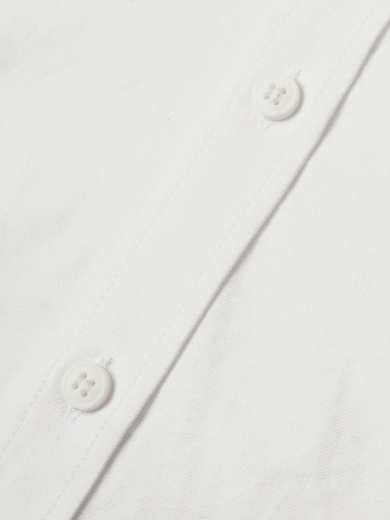 Áo Sơ Mi Tay Ngắn Oxford Thêu 4M Ở Túi Form Regular SM191 Màu Trắng Kem