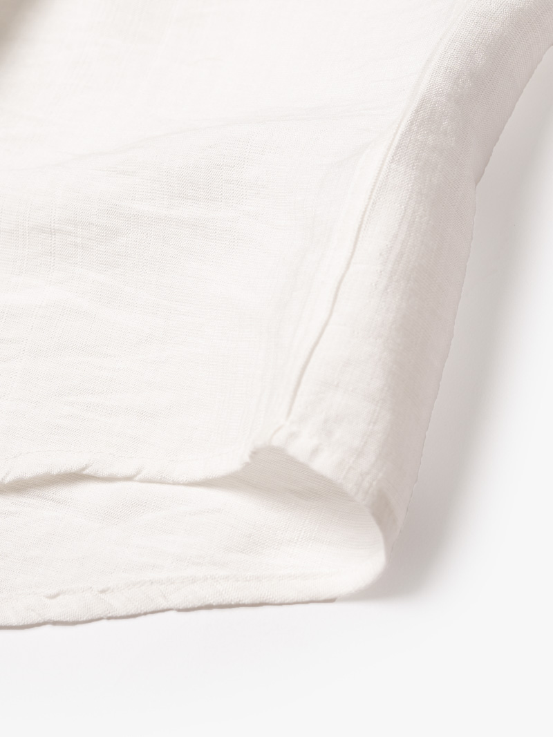 Áo Sơ Mi Linen Xước Ngắn Tay Form Regular SM203 Màu Trắng