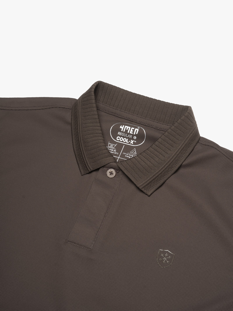 Áo Polo Cool-X In Logo Bông Tuyết Form Regular PO185 Nâu