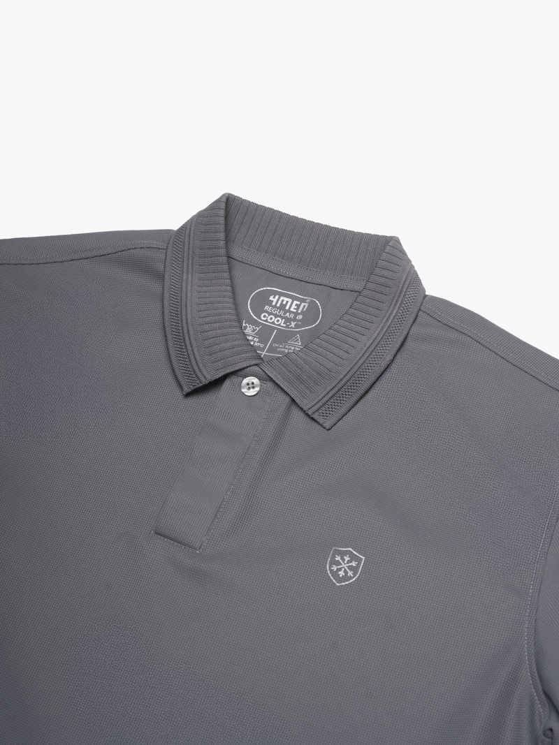 Áo Polo Cool-X In Logo Bông Tuyết Form Regular PO185 Xám Đậm