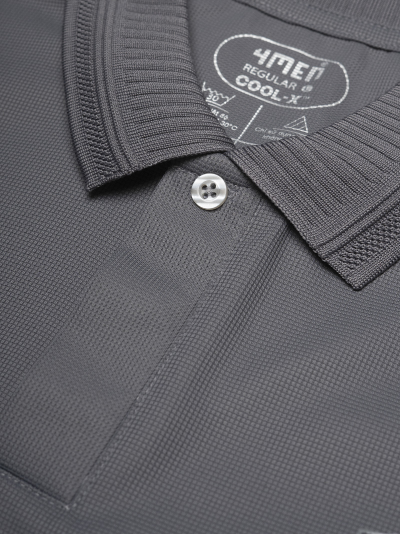 Áo Polo Cool-X In Logo Bông Tuyết Form Regular PO185 Xám Đậm