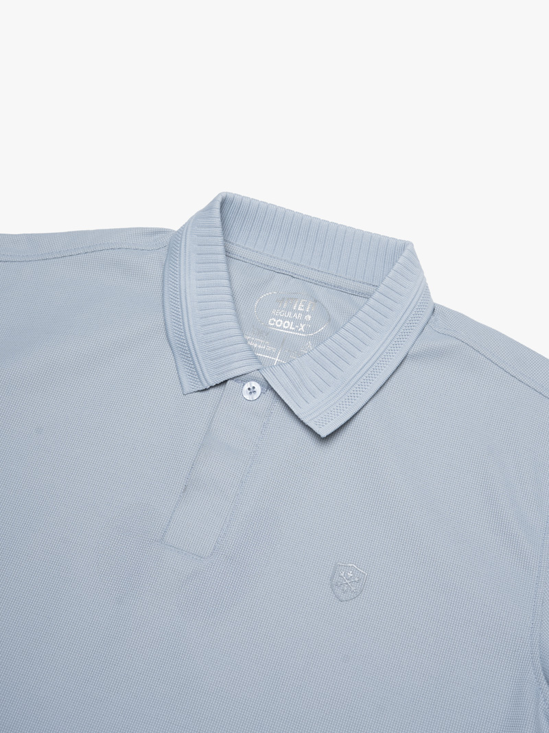 Áo Polo Cool-X In Logo Bông Tuyết Form Regular PO185 Xanh Biển
