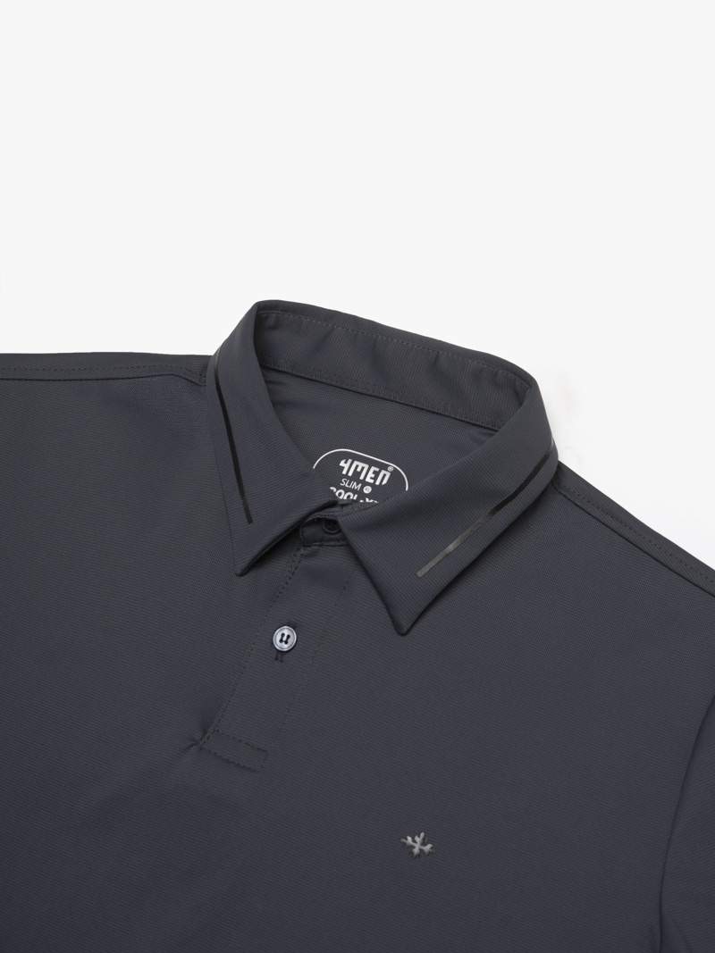 Áo Polo Cool-X In Viền Bo Cổ Form Slimfit PO186 Xanh Đen