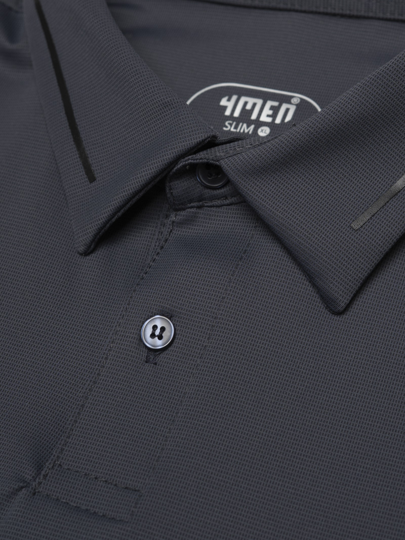 Áo Polo Cool-X In Viền Bo Cổ Form Slimfit PO186 Xanh Đen