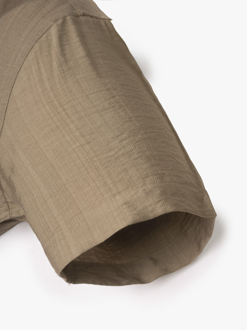 Áo Sơ Mi Linen Xước Ngắn Tay Form Regular SM203 Màu Nâu