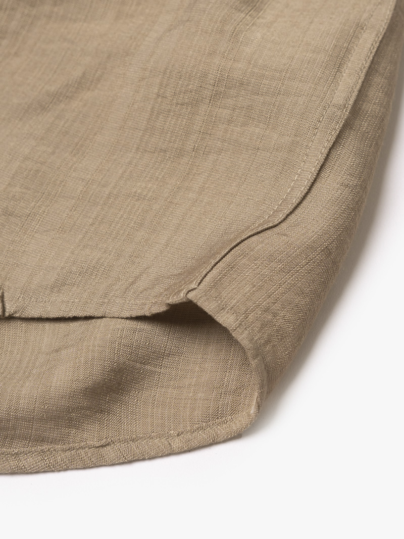 Áo Sơ Mi Linen Xước Ngắn Tay Form Regular SM203 Màu Nâu