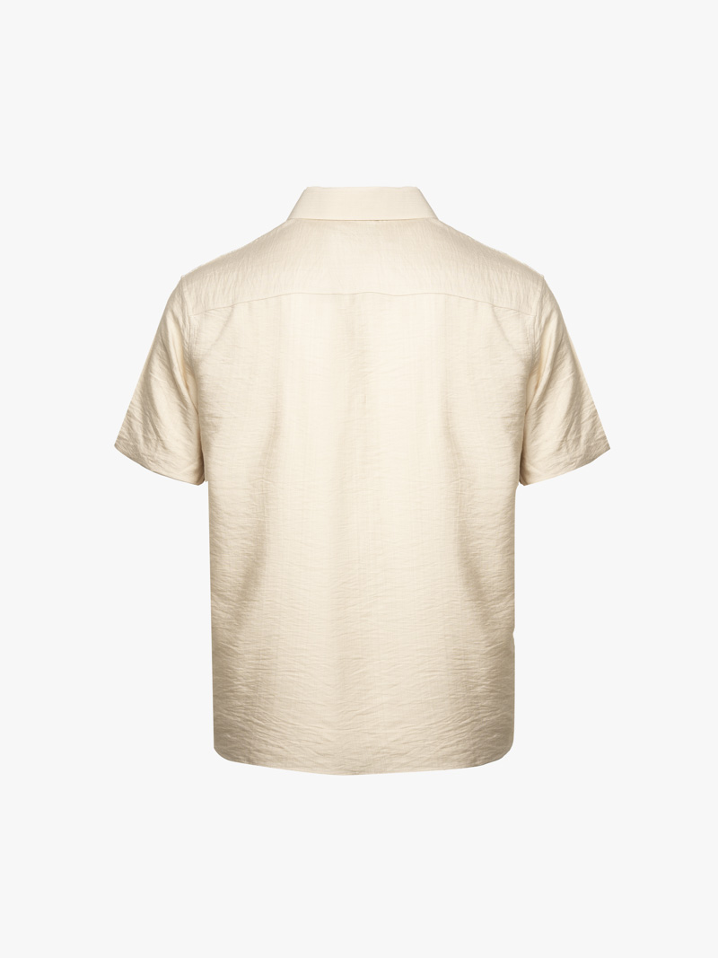 Áo Sơ Mi Linen Xước Ngắn Tay Form Regular SM203 Màu Be