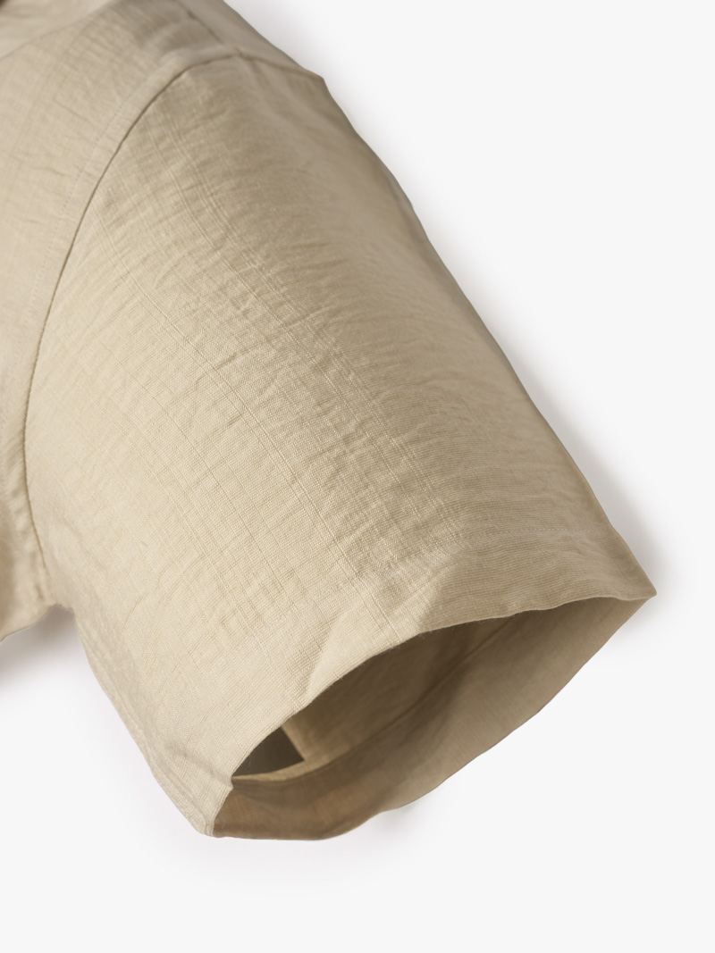 Áo Sơ Mi Linen Xước Ngắn Tay Form Regular SM203 Màu Be