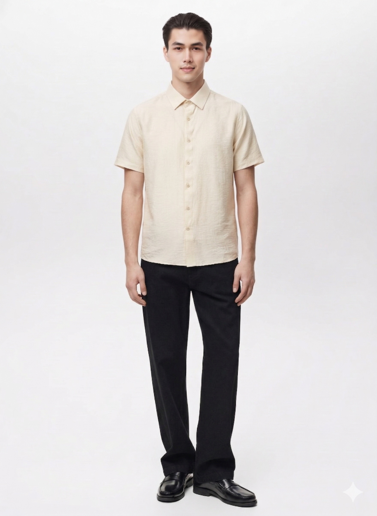 Áo Sơ Mi Linen Xước Ngắn Tay Form Regular SM203