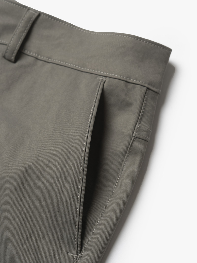 Quần Kaki Trơn Túi 2 Cơi Form Slimfit QK034 Màu Xám Đậm