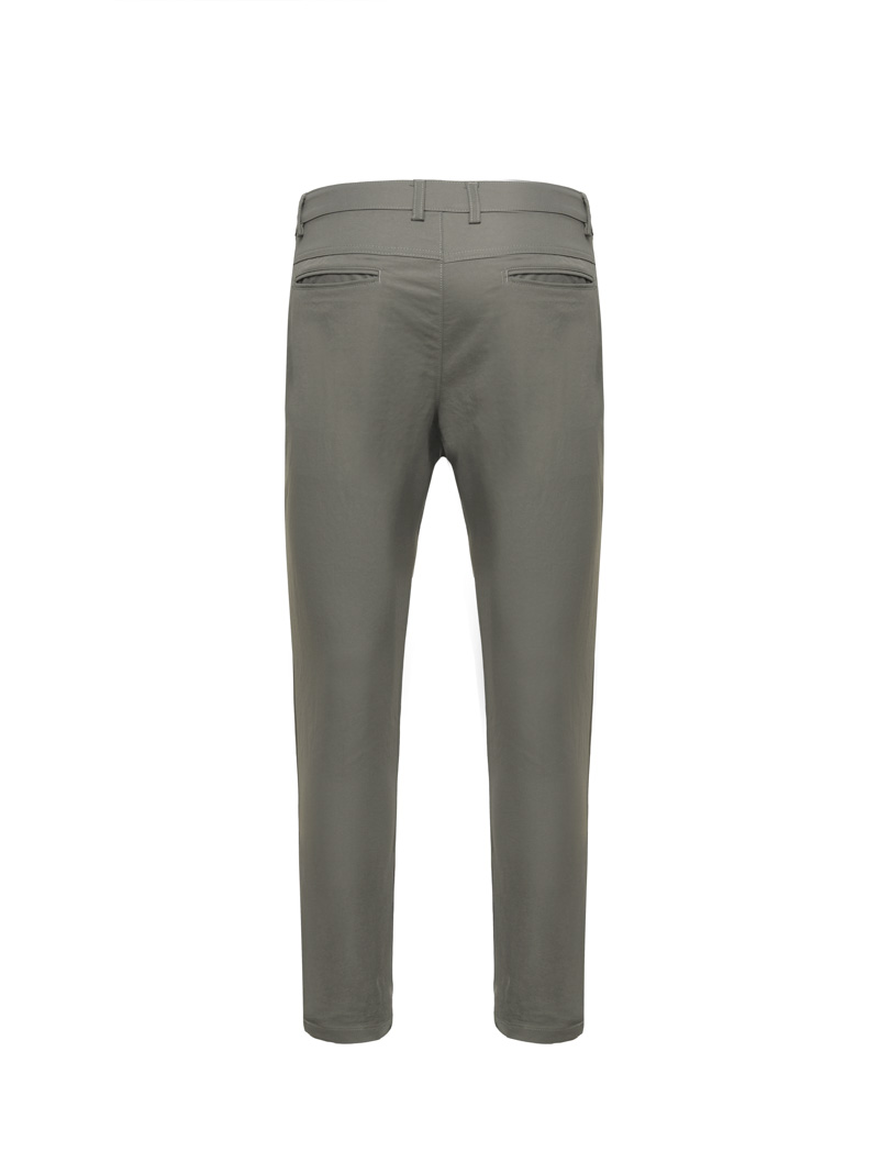 Quần Kaki Trơn Túi 2 Cơi Form Slimfit QK034 Màu Xám Đậm