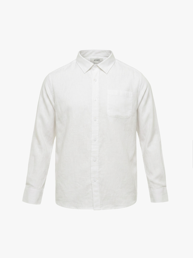 Áo Sơ Mi Linen Thêu Logo Cánh Buồm Phía Sau Form Relaxed SM208 Màu Trắng