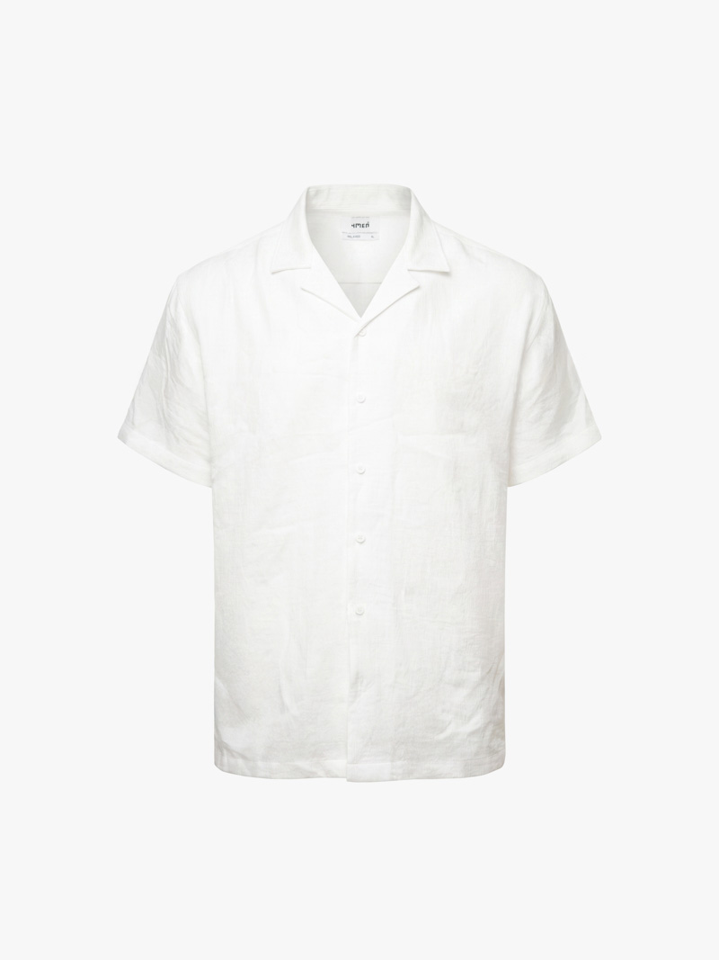 Áo Sơ Mi Sọc Vân Chìm Thêu Logo Cánh Buồm Form Relaxed SM206 Màu Trắng