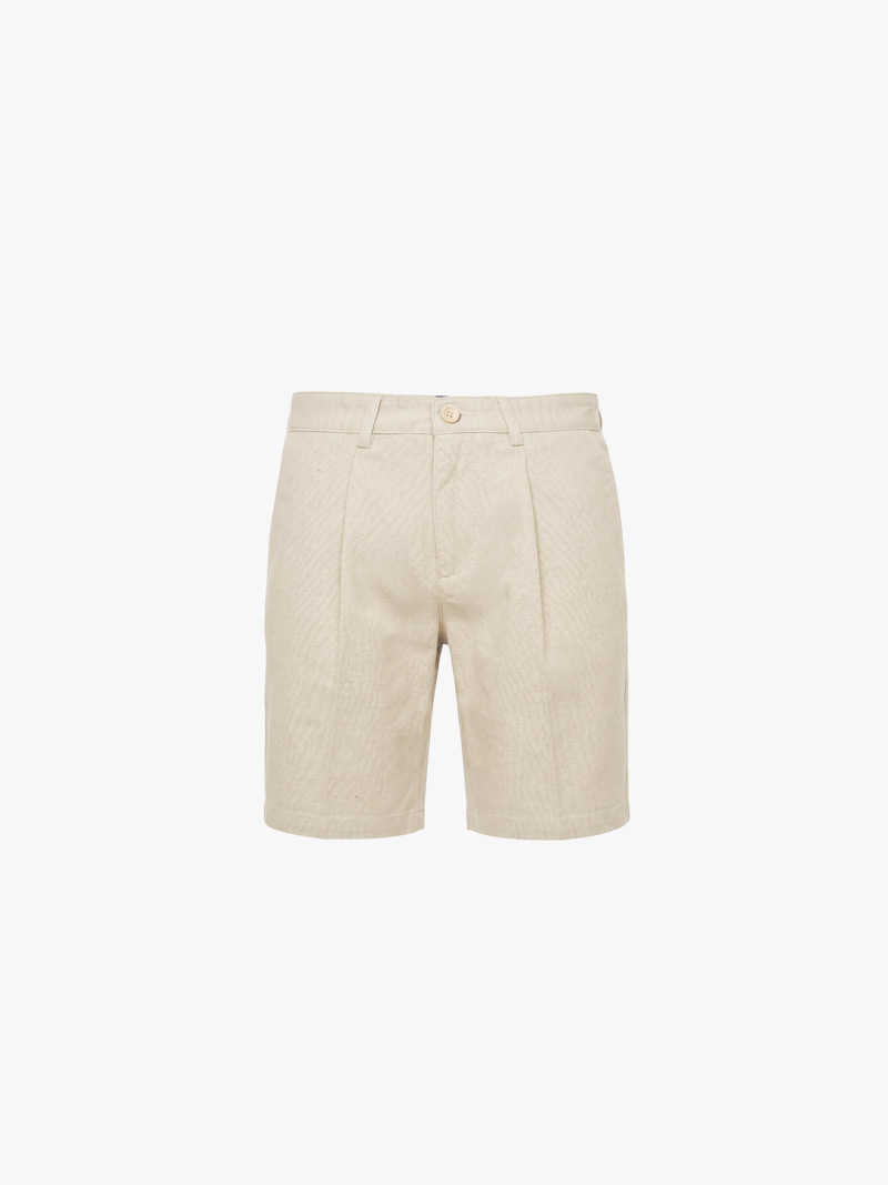 Quần Short Linen Thêu Cánh Buồm Form Straight QS087 Màu Be